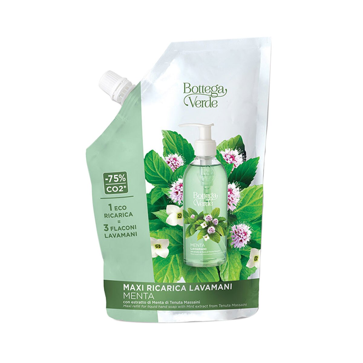 Sapun lichid, delicat, cu menta de la domeniul Massaini - Menta, 750 ML, Bottega Verde