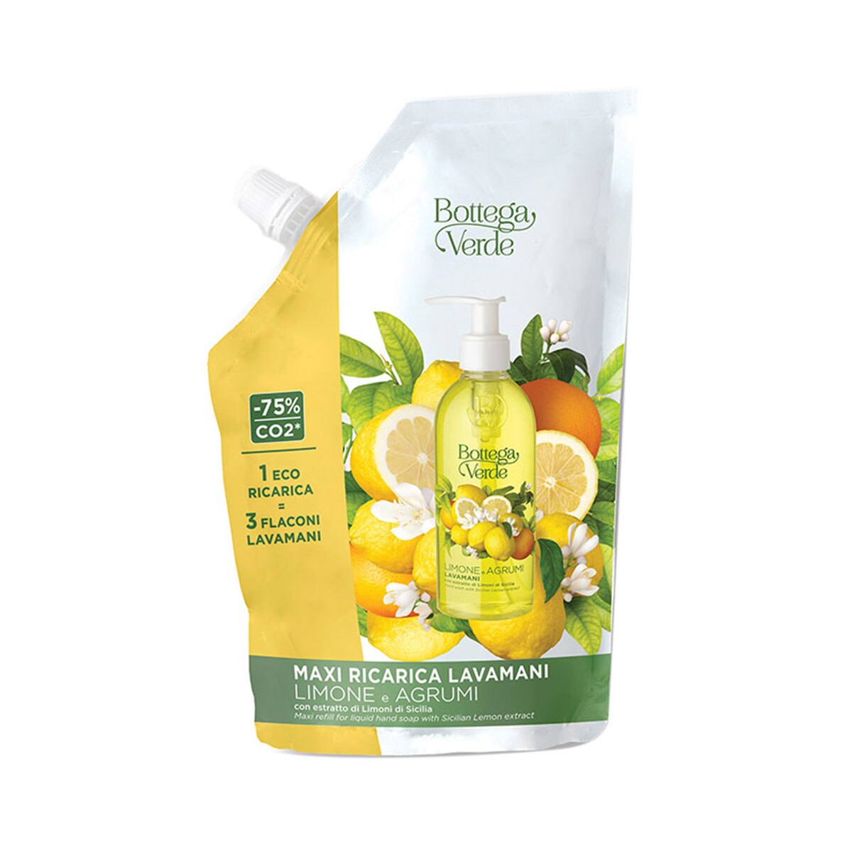 Sapun lichid, delicat, cu arome de citrice - Limone e Agrumi, 750 ML, Bottega Verde