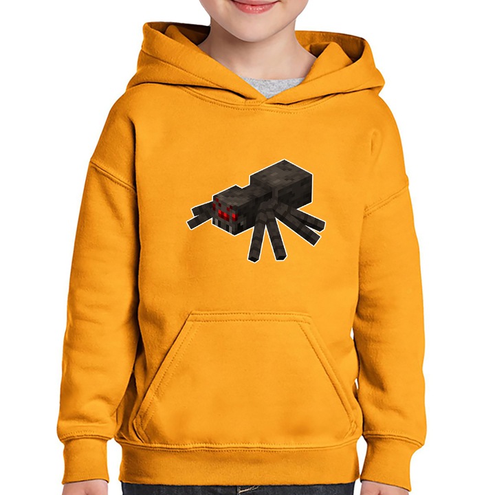 Hanorac copii Cave Spider Red Eyes Minecraft, Portocaliu