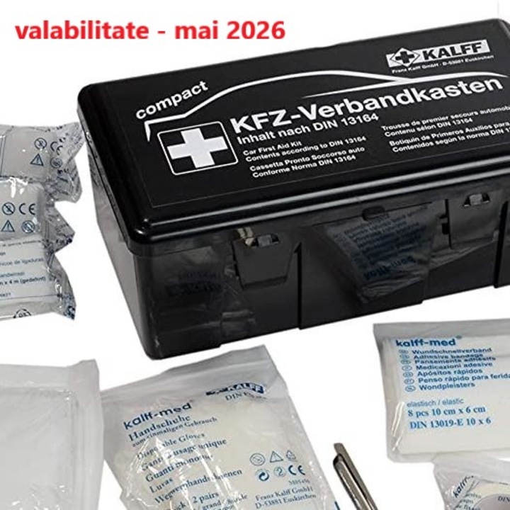 5 évig érvényes közlekedésbiztonsági készlet, Kompakt orvosi készlet, 1000 ml-es autóspray tűzoltó készülék, Toll spray, kesztyűkészlet