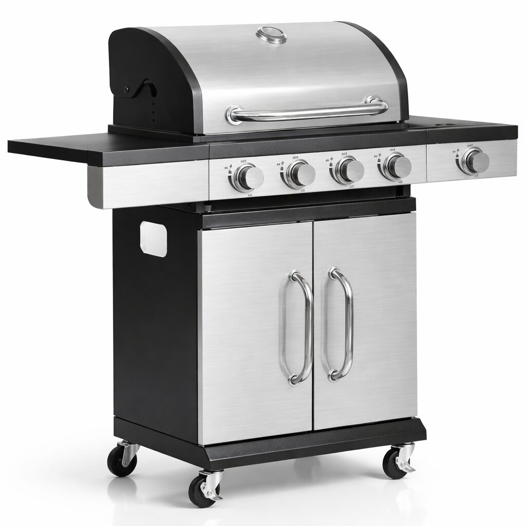 Gratar gradina, grill dreptunghiular, cu gaz, 4+1 arzatoare, cu