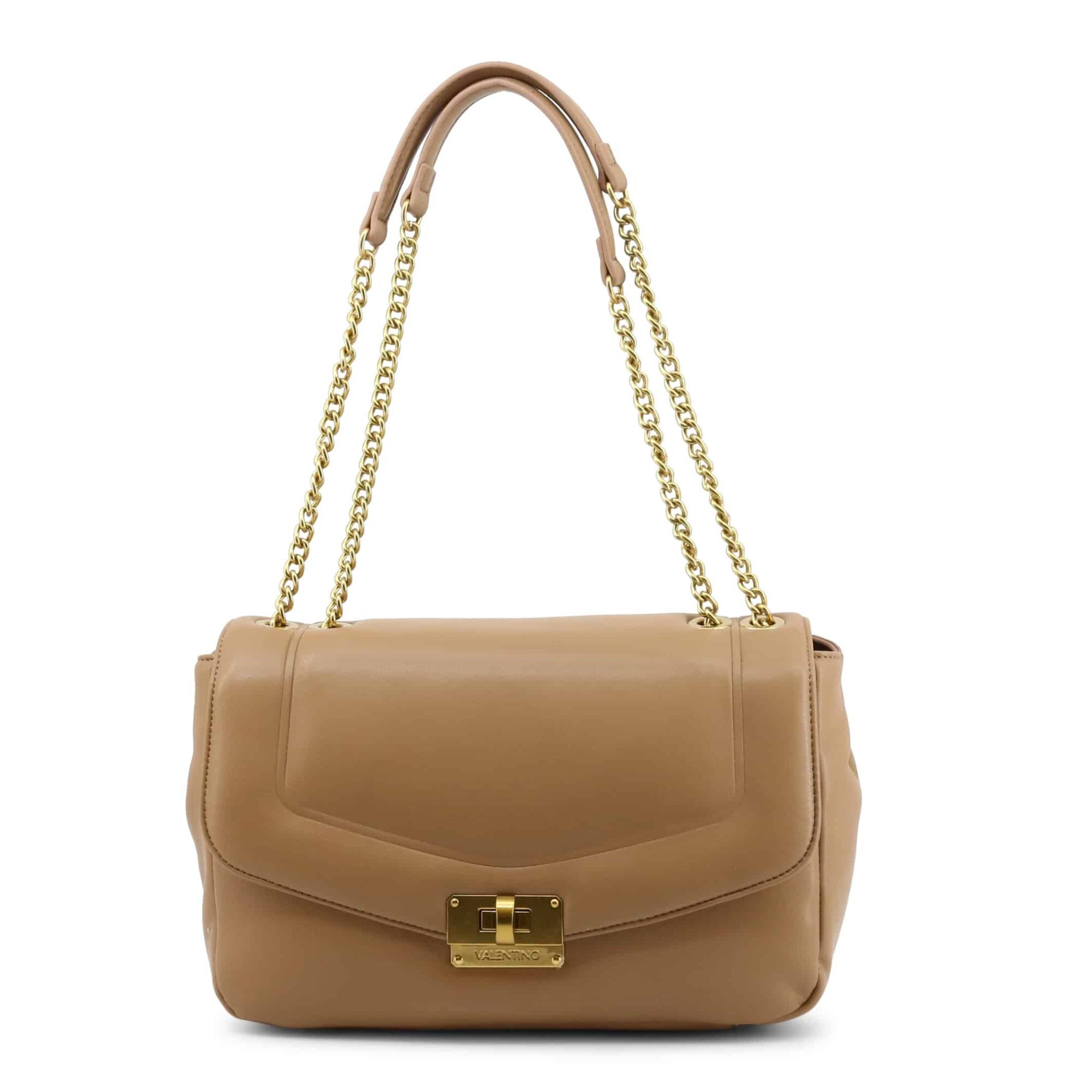 Geanta din piele cu bareta de umar, Valentino by Mario Valentino, Maro, 123 x 50 cm