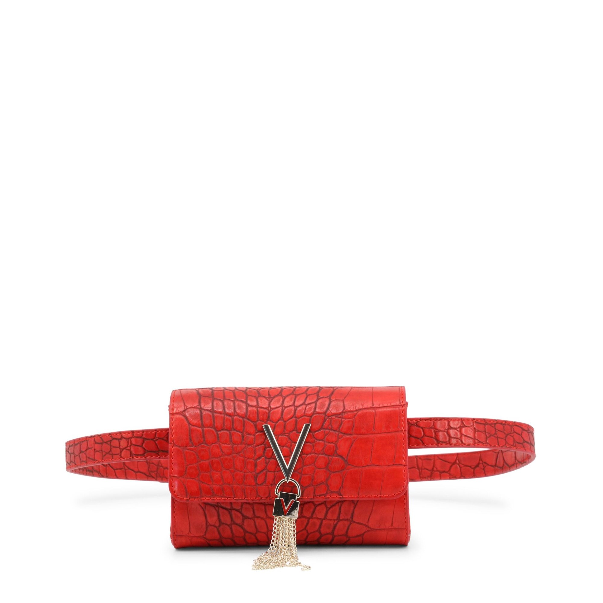 Geanta din piele cu bareta de umar, Valentino by Mario Valentino, Rosu, 93 x 50 cm