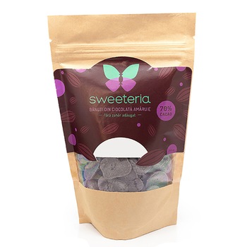 Banuti de ciocolata amaruie 70% cacao Sweeteria, 250g Banuti de ciocolata amaruie 70% cacao Sweeteria, 250g