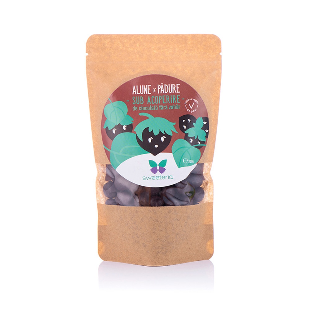 Alune padure drajate in ciocolata cu indulcitor Sweeteria, 250g