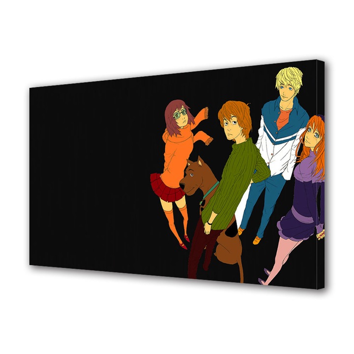 Tablou Canvas Fosforescent, Luminos in Intuneric, Premium, Art Star, Scooby Doo anime, Animatii, Panza pe cadru de lemn, Decoratiuni Moderne pentru Casa, 20 x 30 cm