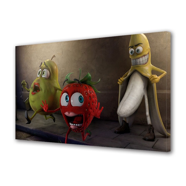 Tablou Canvas Premium, Art Star, Frica fructelor, Animatii, Panza pe cadru de lemn, Decoratiuni Moderne pentru Casa, 20 x 30 cm