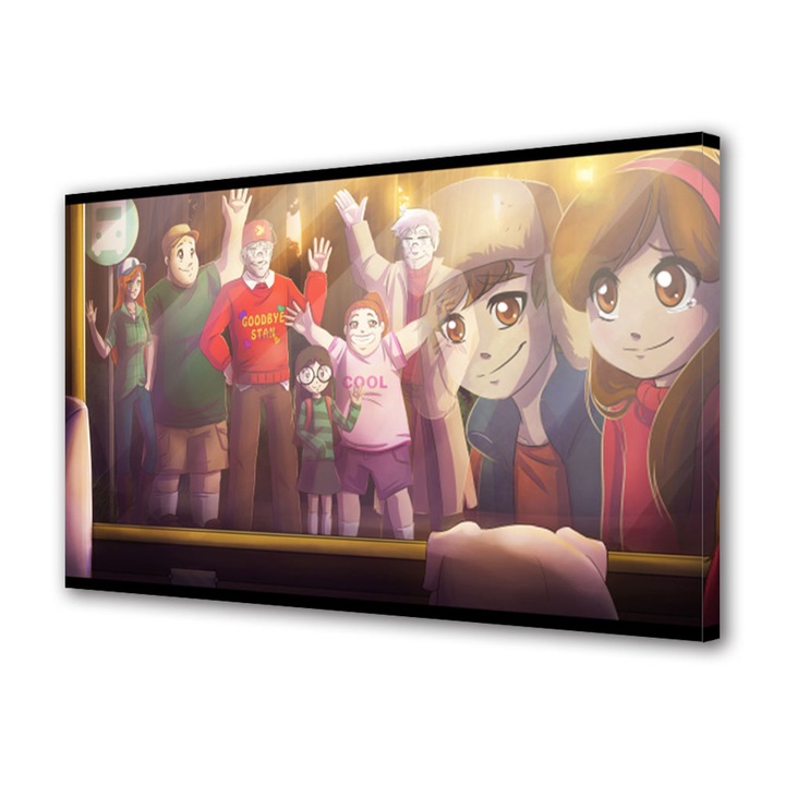 Tablou Canvas Fosforescent, Luminos in Intuneric, Premium, Art Star, Gravity Falls personaje mari, Animatii, Panza pe cadru de lemn, Decoratiuni Moderne pentru Casa, 20 x 30 cm