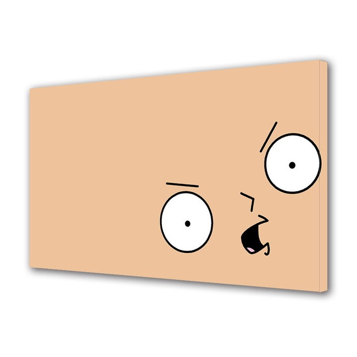Tablou Canvas Led cu Intrerupator, Luminos in Intuneric, Premium, Art Star, Stewie din Family Guy, Animatii, Panza pe cadru de lemn, Decoratiuni Moderne pentru Casa, 30 x 45 cm