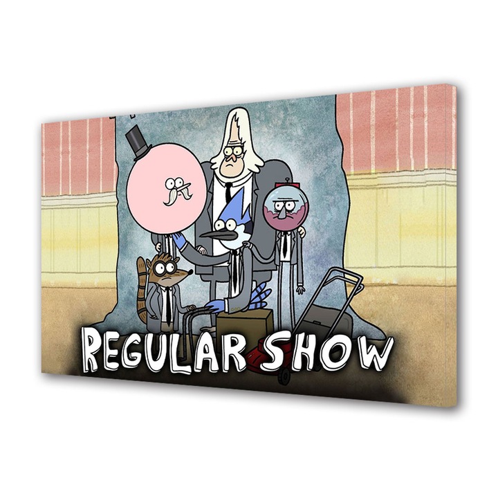 Tablou Canvas Premium, Art Star, Regular Show Poza Oficiala, Animatii, Panza pe cadru de lemn, Decoratiuni Moderne pentru Casa, 20 x 30 cm