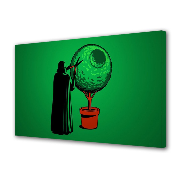 Tablou Canvas Fosforescent, Luminos in Intuneric, Premium, Art Star, Gradinarit in stil intunecat Star Wars, Animatii, Panza pe cadru de lemn, Decoratiuni Moderne pentru Casa, 30 x 45 cm