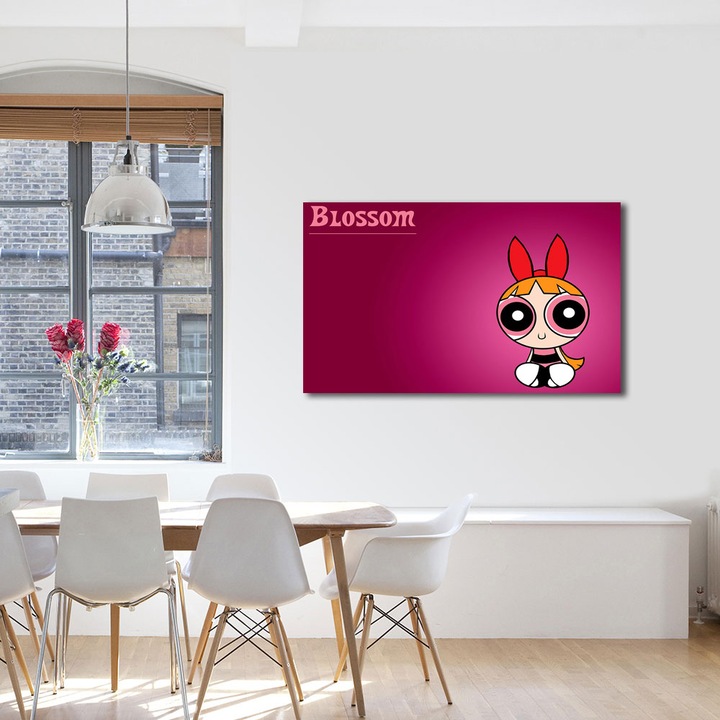 Prémium vászonfestmény, Art Star, The Puff Girls Blossom, Animációk, Vászon fa kereten, Modern lakberendezési tárgyak, 60 x 90 cm