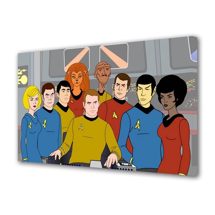 Tablou Canvas Premium, Art Star, Star Trek adunati la poza, Animatii, Panza pe cadru de lemn, Decoratiuni Moderne pentru Casa, 20 x 30 cm
