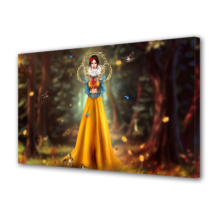 Tablou Canvas Premium, Art Star, Alba ca zapada langa pasari, Animatii, Panza pe cadru de lemn, Decoratiuni Moderne pentru Casa, 20 x 30 cm