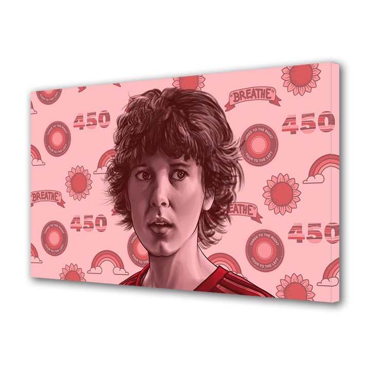 Tablou Canvas Premium, Art Star, Eleven Stranger Things, Animatii, Panza pe cadru de lemn, Decoratiuni Moderne pentru Casa, 20 x 30 cm