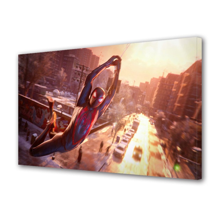 Tablou Canvas Premium, Art Star, Spiderman in panzele lui, Animatii, Panza pe cadru de lemn, Decoratiuni Moderne pentru Casa, 40 x 60 cm
