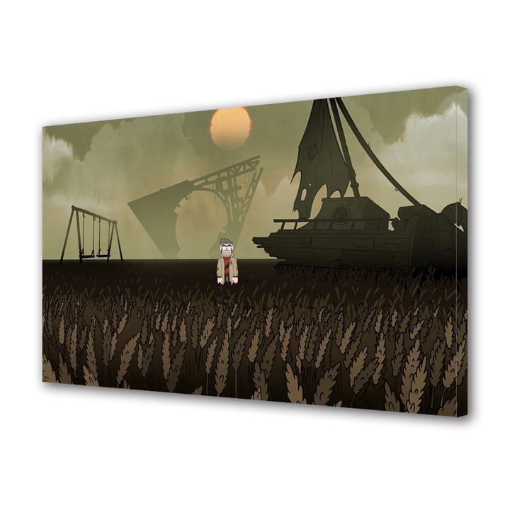 Tablou Canvas Fosforescent, Luminos in Intuneric, Premium, Art Star, Unchiul Stan singur in lan Gravity Falls, Animatii, Panza pe cadru de lemn, Decoratiuni Moderne pentru Casa, 20 x 30 cm