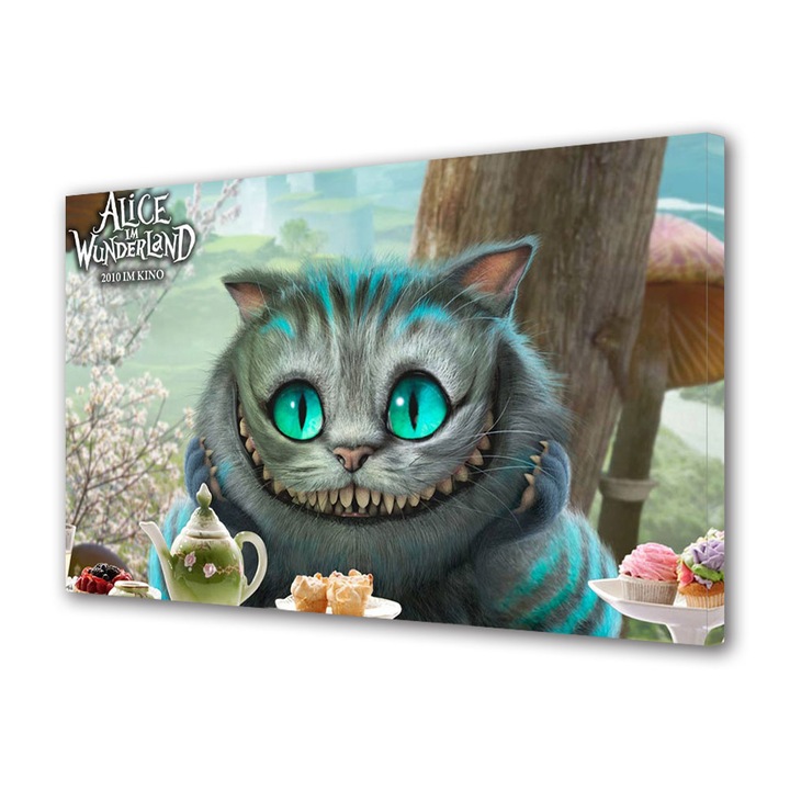 Tablou Canvas Fosforescent, Luminos in Intuneric, Premium, Art Star, Alice in Tara Minunilor film 2010, Animatii, Panza pe cadru de lemn, Decoratiuni Moderne pentru Casa, 30 x 45 cm