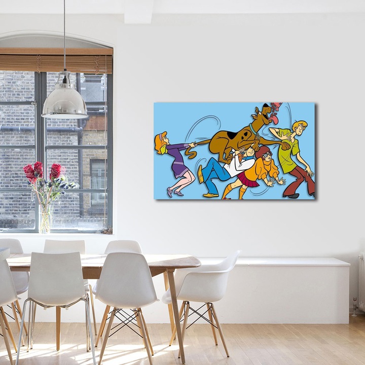 Tablou Canvas Premium, Art Star, Scooby Doo Scooby Snacks, Animatii, Panza pe cadru de lemn, Decoratiuni Moderne pentru Casa, 60 x 90 cm