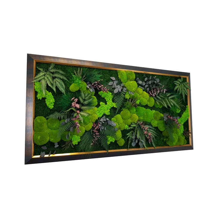 Tablou licheni, muschi si plante stabilizate, Jolie Arts, Model Island, 80 x 160 cm