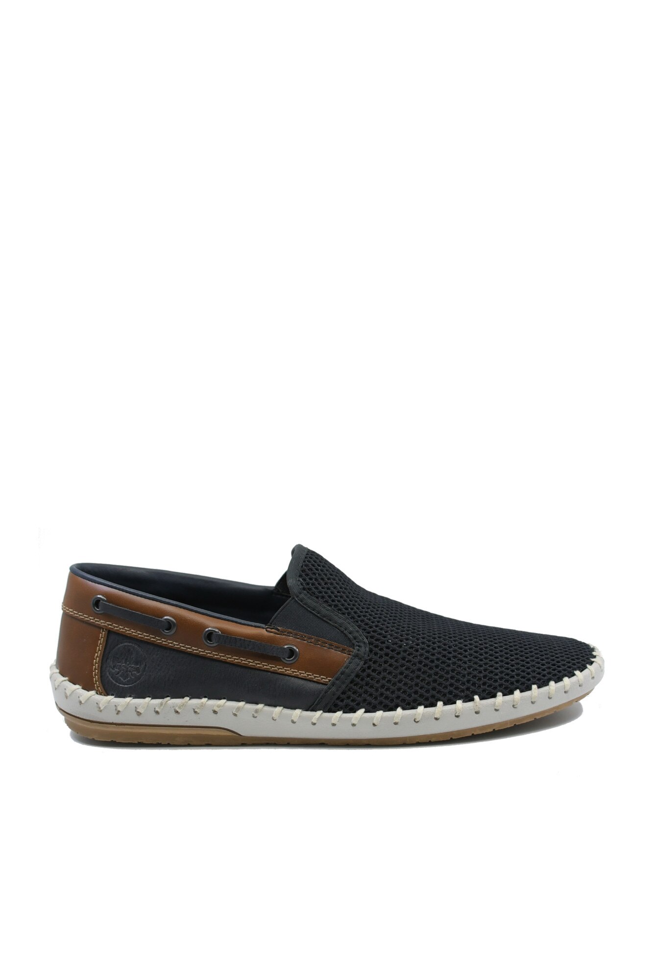 Mocasini barbati bleumarin cu material textil plasa