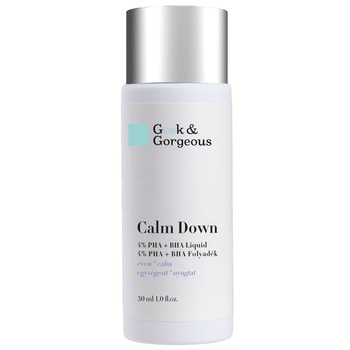 Lotiune exfolianta cu PHA si Acid Salicilic Geek&Gorgeous Calm Down pentru ten sensibil, 30 ml Lotiune exfolianta cu PHA si Acid Salicilic Geek&Gorgeous Calm Down pentru ten sensibil, 30 ml