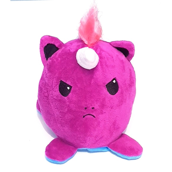 Unicorn reversibil de plus, culori mov - albastru