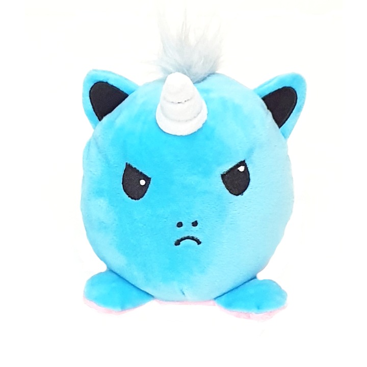 Jucarie reversibila de plus, unicorn roz - bleu