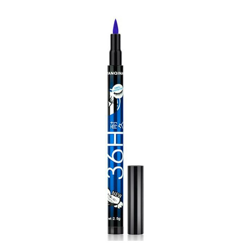 Tus de ochi rezistent YANQINA 36H lichid eyeliner pentru, de lunga durata waterproof, 03 Blue, 2.5g
