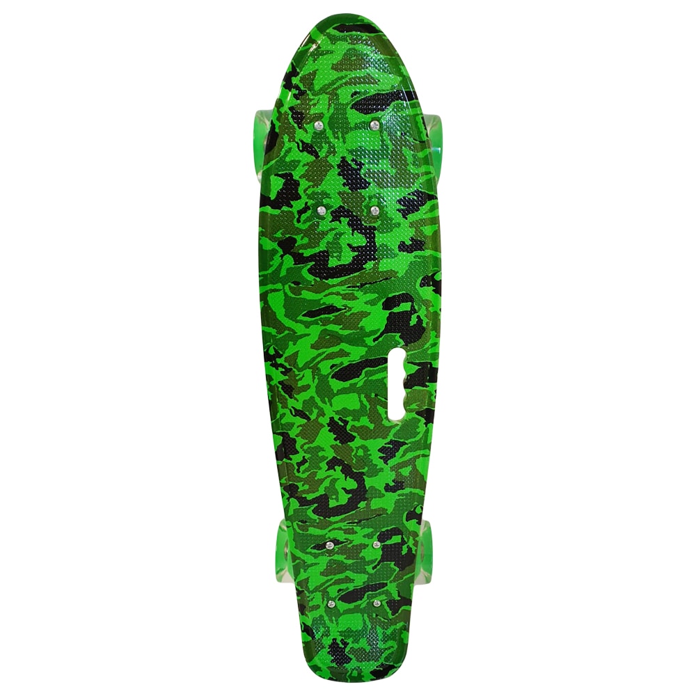 Penny board cu roti de silicon si lumini ABEC-7, PU, Aluminiu, 55cm, HB3003-B STS®