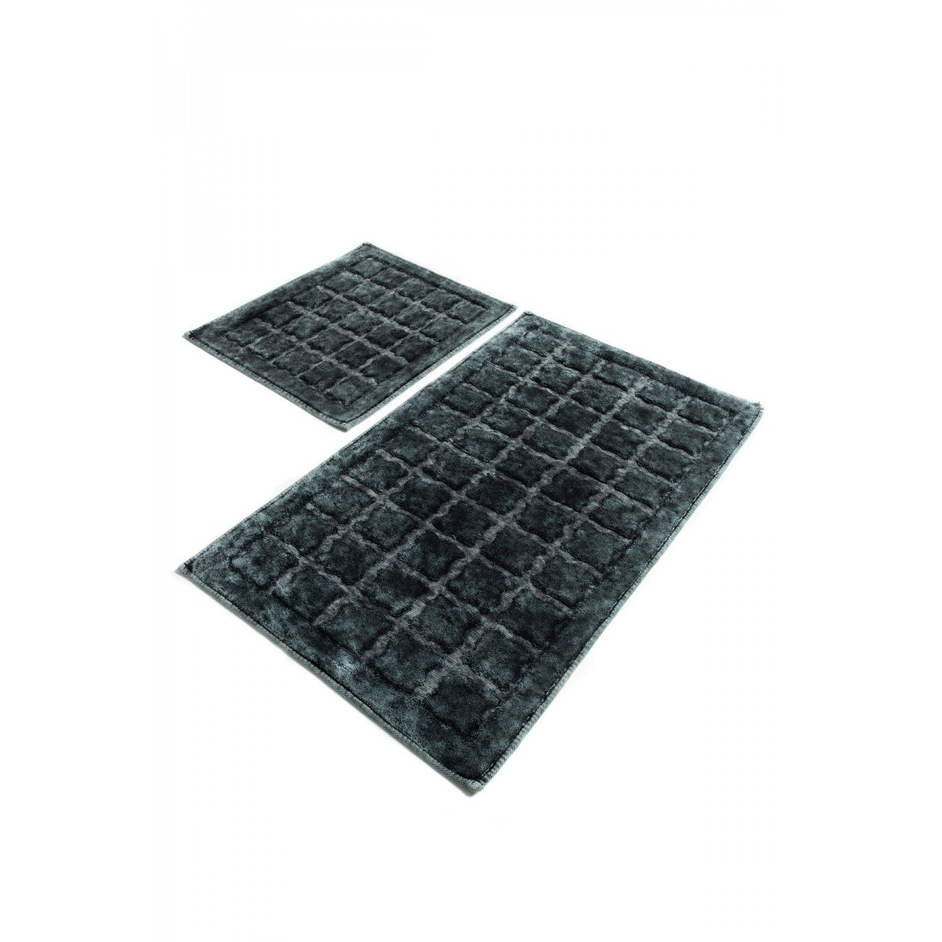 Set 2 covorase baie bumbac, 50x60cm, 60x100cm, Alessia Home, Jean - Anthracite