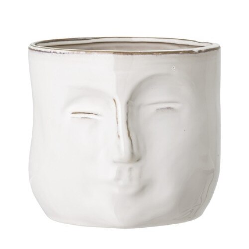 Ghiveci pentru flori Bloomingville Face Flowerpot 15.5cm Alb