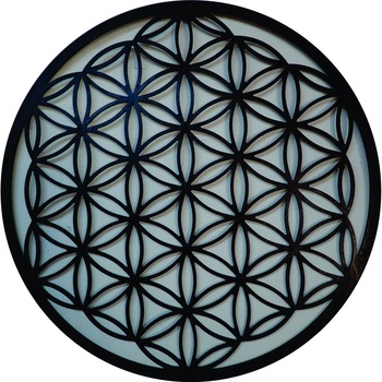 Decoratiune de perete, Floarea Vietii, 60 cm negru , lemn Decoratiune de perete, Floarea Vietii, 60 cm negru , lemn