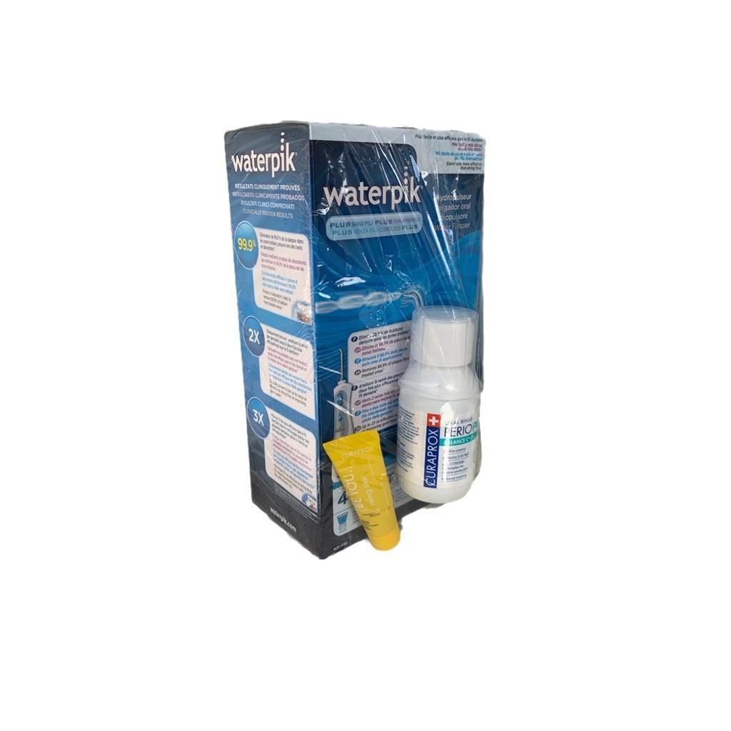 Портативен иригатор за душ Waterpik WP 450 с 1 вода за уста Curaprox ...