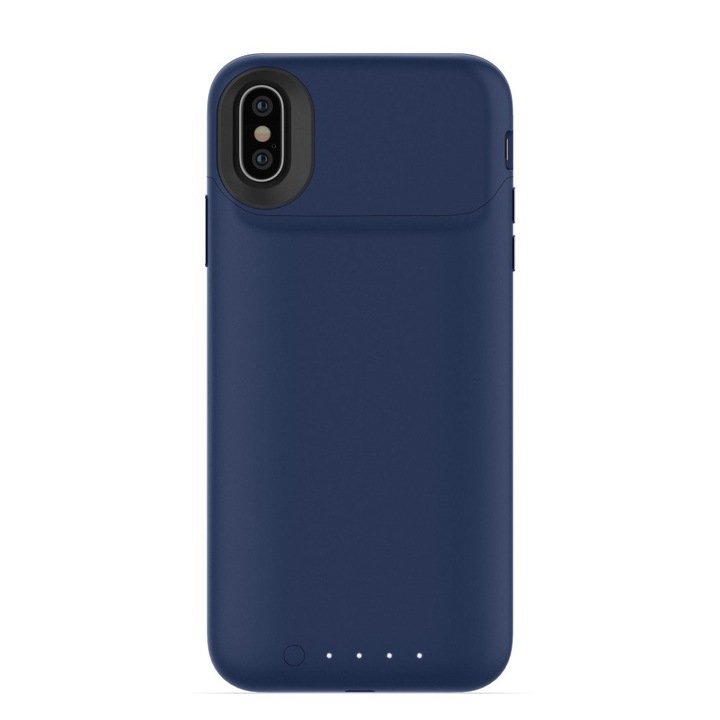 Mophie Juice Pack Air - удароустойчив кейс с вградена батерия 1720mAh и безжично зареждане за iPhone XS, iPhone X (син)