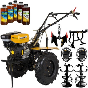 Set motocultor ProGARDEN HS 1100D, far, motor 13 CP, benzina, latime lucru 120 cm, freze, roti cauciuc 6 X 12, set roti metal, cultivator, plug reversibil, 5l ulei Set motocultor ProGARDEN HS 1100D, far, motor 13 CP, benzina, latime lucru 120 cm, freze, roti cauciuc 6 X 12, set roti metal, cultivator, plug reversibil, 5l ulei
