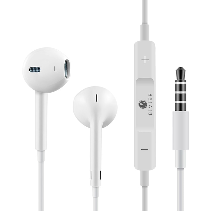 Bivier Blast Fejhallgató, vezetékes, fülön mikrofonnal, fehér, 1 m