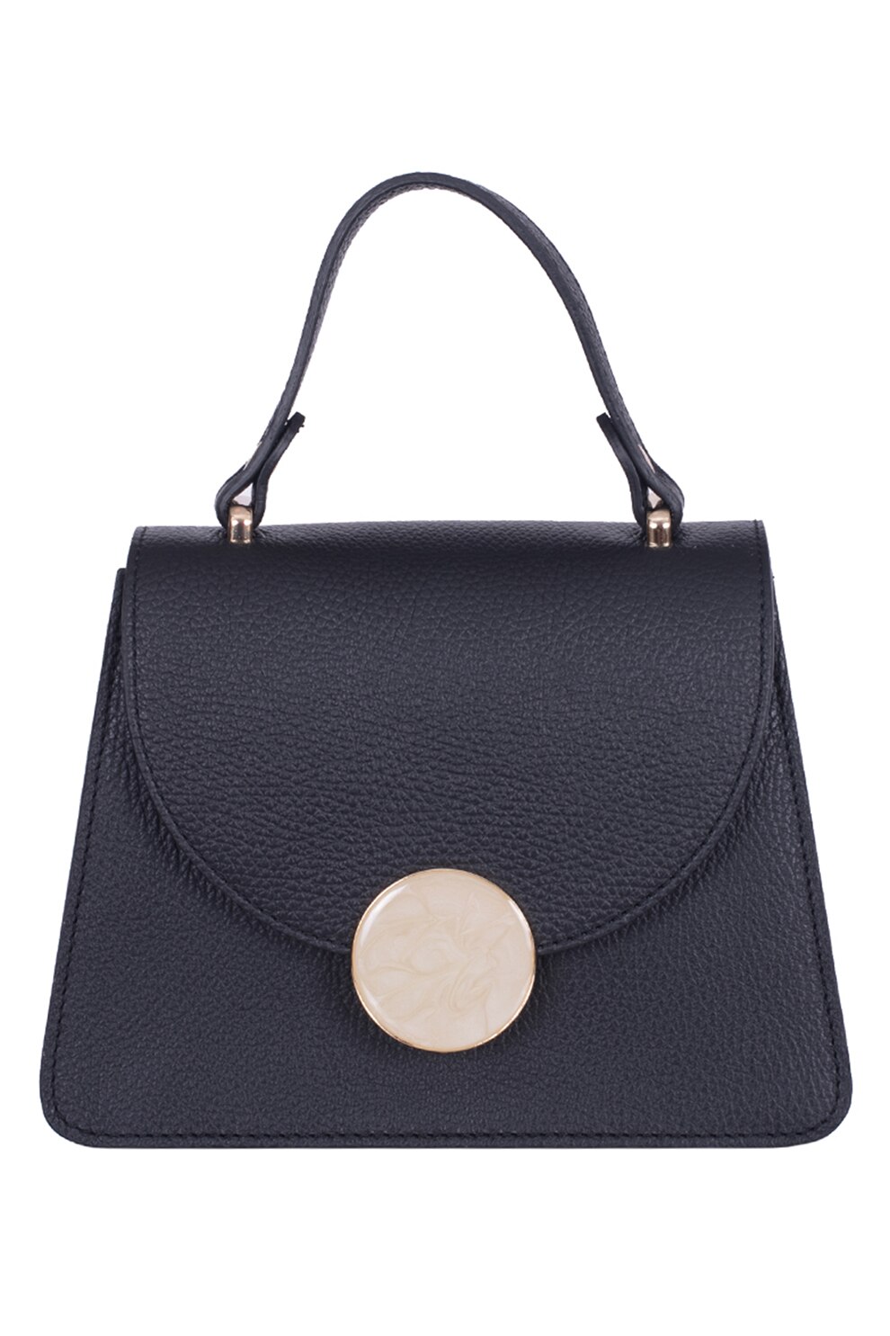 Zevo, Geanta crossbody de piele Lavinia, Negru/Auriu