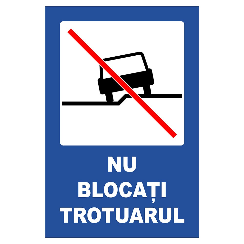 Placuta parcare, nu blocati trotuarul, Sigtra, 300x400 mm, aluminiu, 0.5 mm