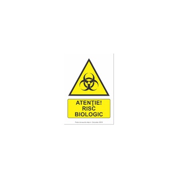 Atentie risc biologic - Indicator de avertizare S2016, PVC (Komatex) 3 mm, 300x400mm Atentie risc biologic - Indicator de avertizare S2016, PVC (Komatex) 3 mm, 300x400mm
