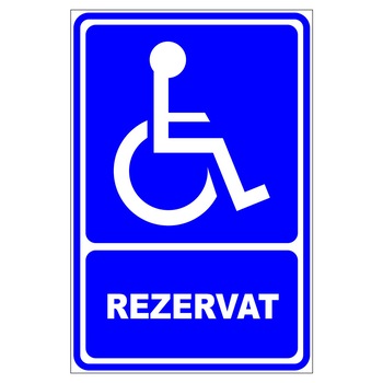 Placuta parcare, loc rezervat persoanelor cu dizabilitati, Sigtra, 300x400 mm, PVC, 3 mm Placuta parcare, loc rezervat persoanelor cu dizabilitati, Sigtra, 300x400 mm, PVC, 3 mm