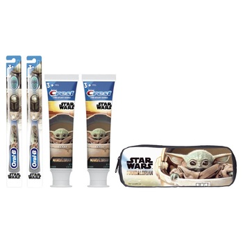 Set Igiena Dentara, Crest, Oral-B, Star Wars, Mandalorian, 2x Periute, 2x Paste 119gr, 1x Borseta, Aroma Capsuni Set Igiena Dentara, Crest, Oral-B, Star Wars, Mandalorian, 2x Periute, 2x Paste 119gr, 1x Borseta, Aroma Capsuni