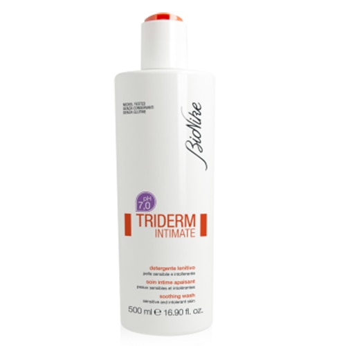 Sapun intim calmant cu pH 7.0 BioNike Triderm Intimate pentru adolescente si menopauza, 500 ml