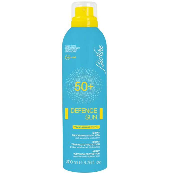 Lotiune spray cu protectie solara BioNike Defence Sun SPF 50+, textura transparenta, 200 ml