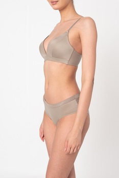 ESPRIT Bodywear, Sutien triunghiular fara sustinere metalica, cu burete, Grej, 70A ESPRIT Bodywear, Sutien triunghiular fara sustinere metalica, cu burete, Grej, 70A