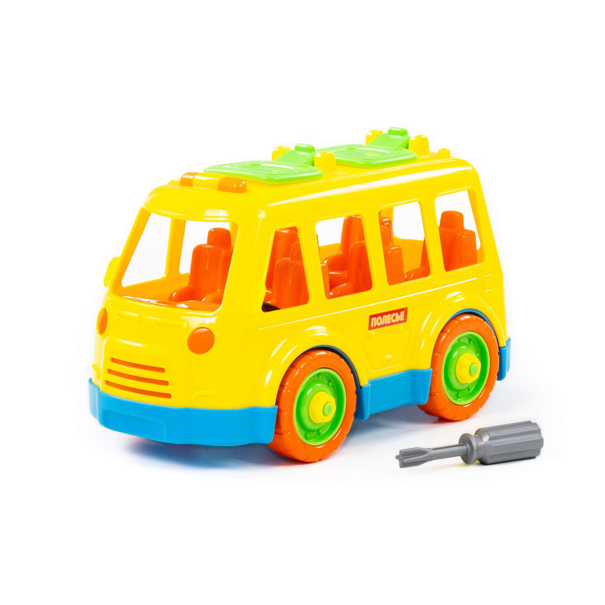 Autobuz demontabil Polesie , 26,5X14,5X15,5 cm , Galben , Robentoys