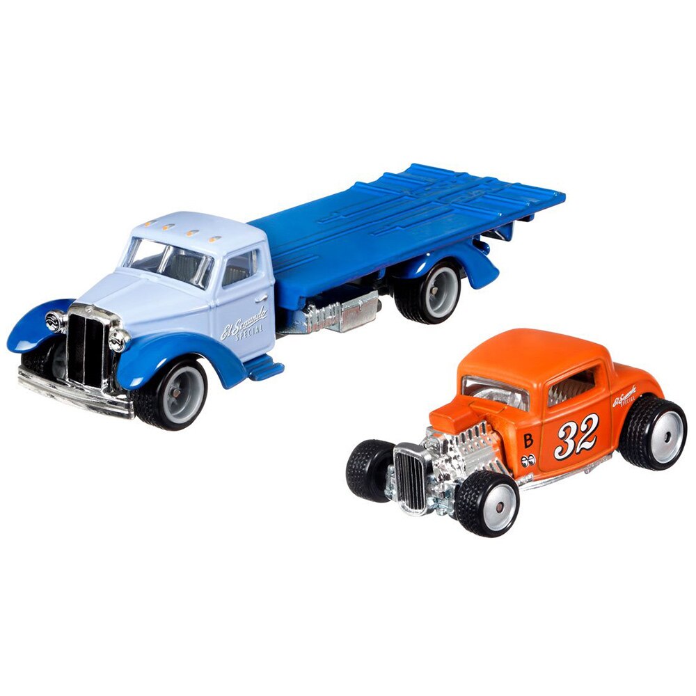 Set camion Hot Wheels by Mattel Car Culture Speed Waze cu masina Ford 32