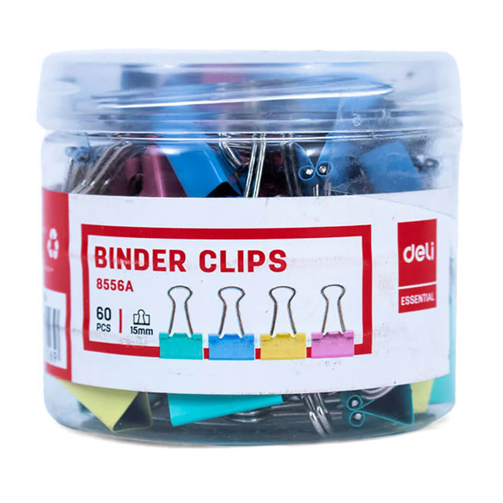 Set 60 Clipsuri Hartie Deli, 15 mm, Culori Diverse