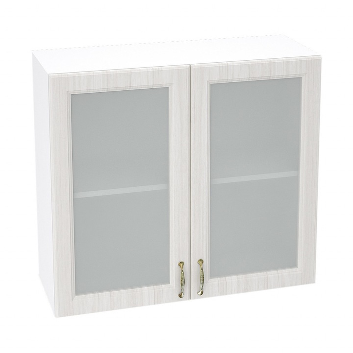 Corp superior cu geam V 800 Victoria MDF alb santal 800x318x716 mm