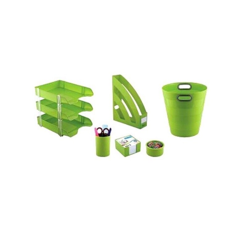 Set 8 Accesorii birou, ARK, 8 piese, verde
